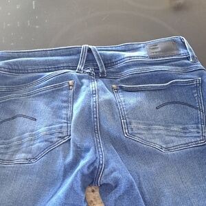 Blue Skinny Jeans with Faded Denim Look